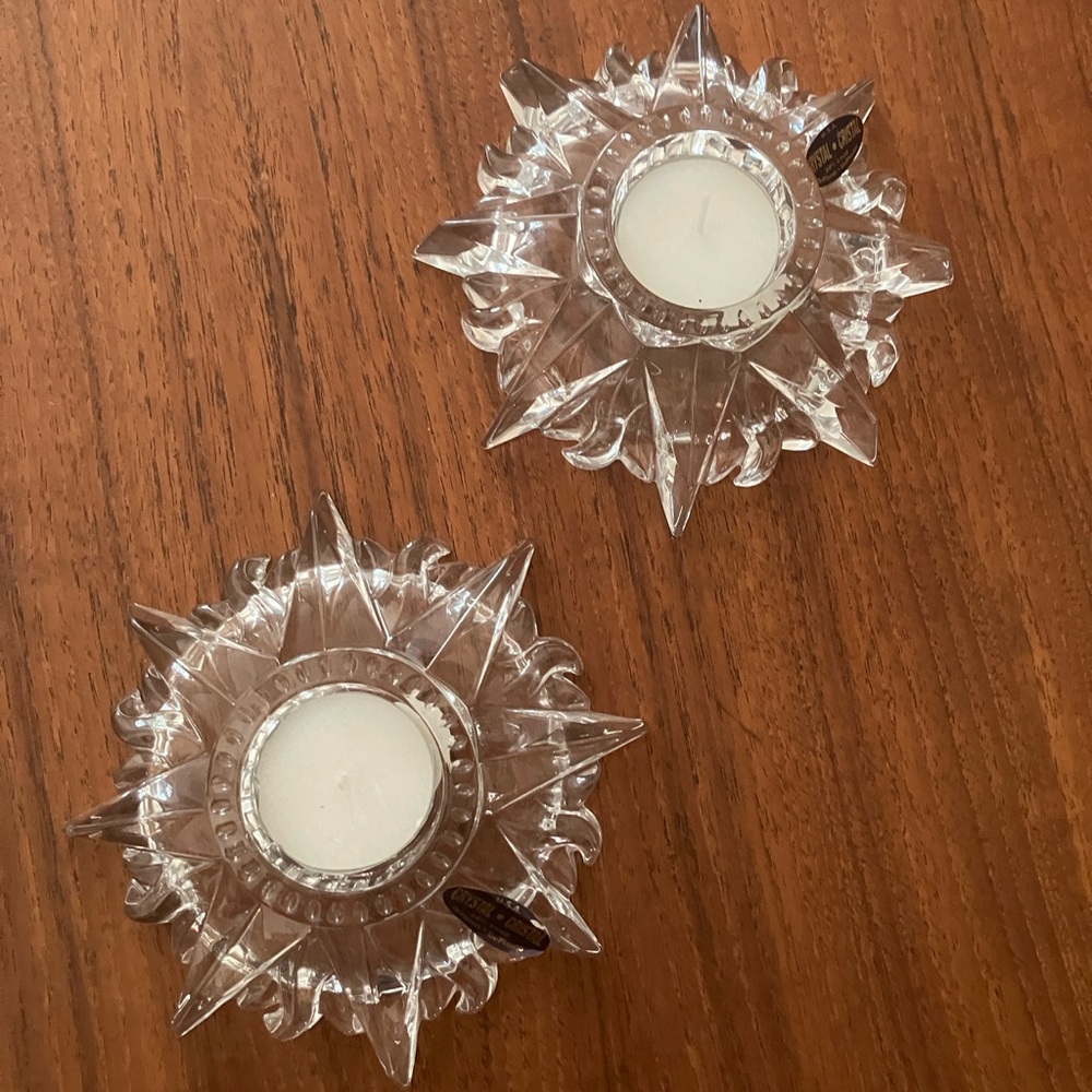 Celestial 24% Lead Crystal Decorative Tea-light Candleholder